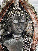 Load image into Gallery viewer, EARTH TOUCHING BUDDHA OF ENLIGHTENMENT / Embossed w/Swarovski Crystals / Resin W 7” L 5.5” H 12”