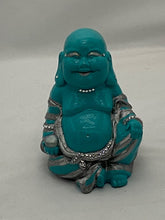 Load image into Gallery viewer, TURQUOISE &amp; STERLING BUDDHA/Ceramic/Swarovski Crystals L 3” W 4” H 5.5”